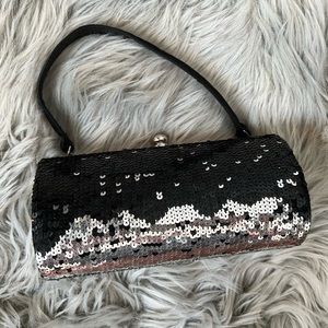 Vanessa black and silver sequined purse